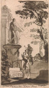 Classical scene with statue