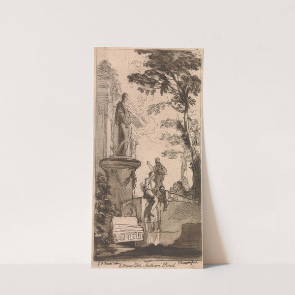 Classical scene with statue by George Knapton