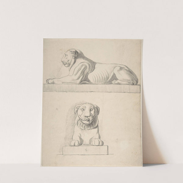 Classical Sculpture of a Lion, Front and Side Views by Thomas Hardwick