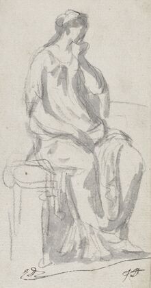 Classical Sculpture of a Pensive Woman — size preview