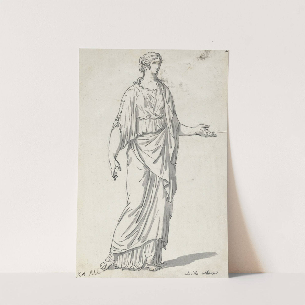 Classical Sculpture of a Woman with an Outstretched Arm by Jacques Louis David