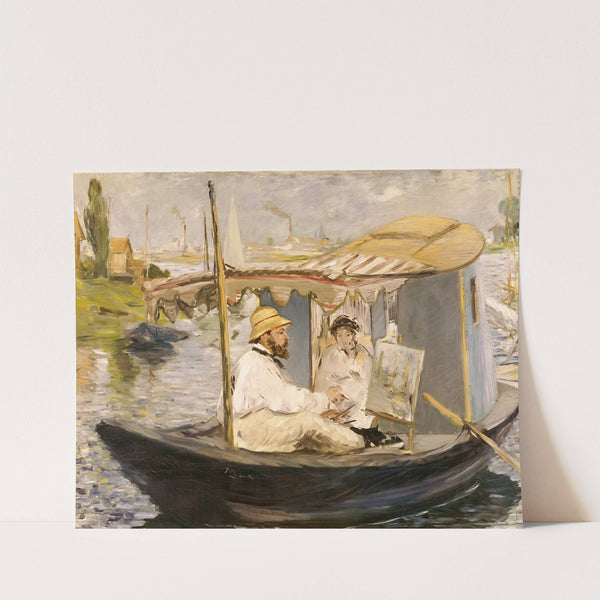 Claude Monet painting in his studio boat (1874) by Édouard Manet