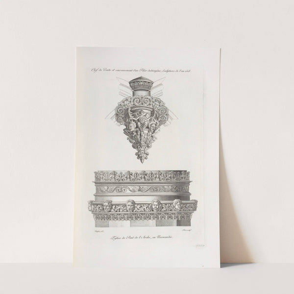 Clef de voute et couronnement d’un pilier dodécagône, sculptures de l’an 1518. (1839) by Nicolas Xavier Willemin