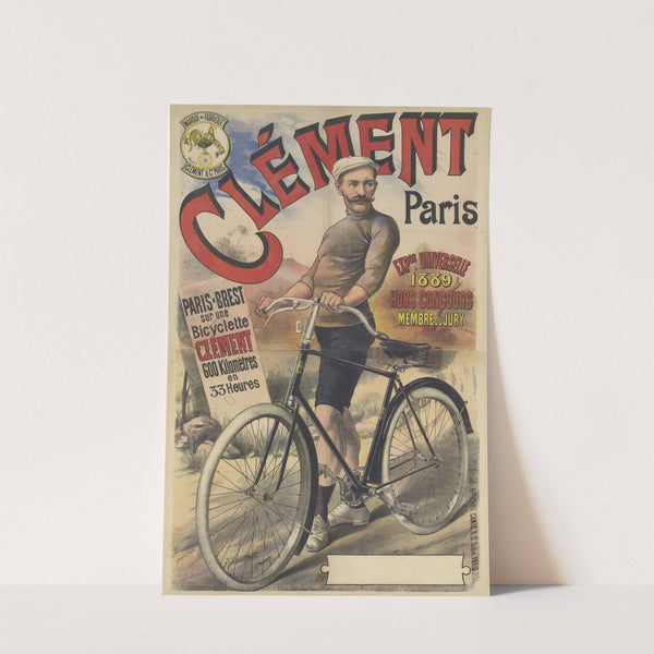 Clément. Paris, bicyclette, Paris – Brest sur une bicyclette Clément (1892) by Imp. Camis