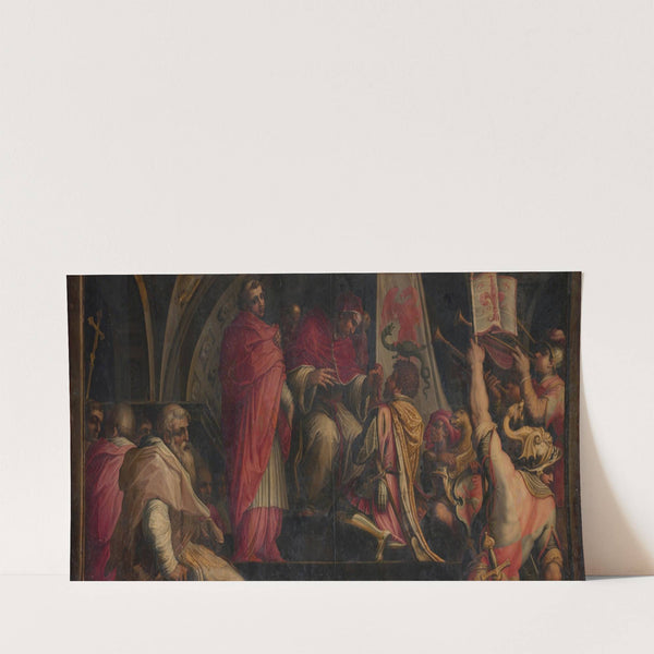 Clemente IV hands his insigna to the captains of the Guelph Part (1563 - 1565) by Giorgio Vasari