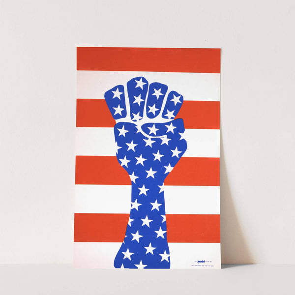 Clenched fist with stars and stripes by Anonymous