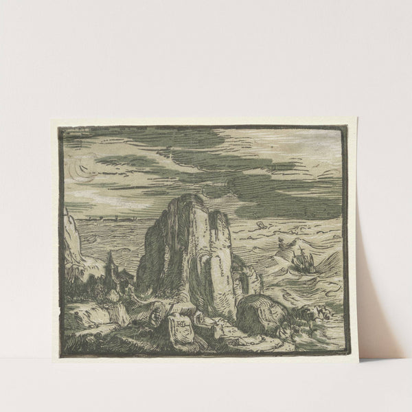 Cliff on the Seashore (c. 1600) by Hendrick Goltzius