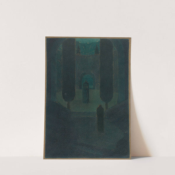 Cloaked Figures in a Dark Garden by Herbert Crowley