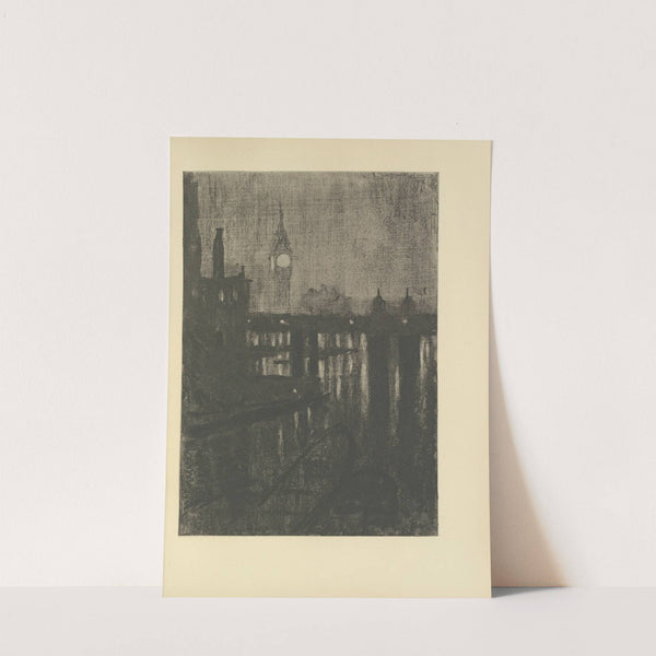 Clock Tower-Night (1928) by Joseph Pennell