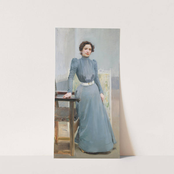 Clotilde con traje gris — Clotilde in a grey dress by Joaquín Sorolla