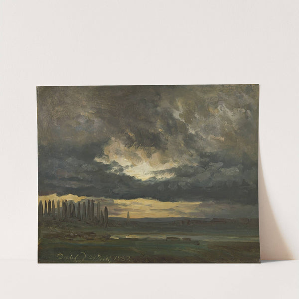 Cloud Study over the Elbe with Poplars by Johan Christian Dahl