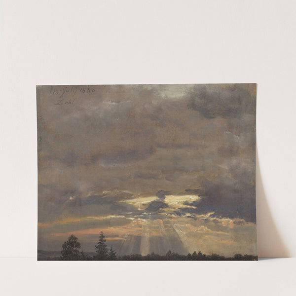 Cloud Study with Sunbeams by Johan Christian Dahl