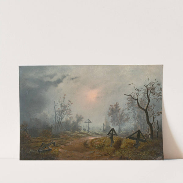 Clouds over a Russian graveyard by Carl Julius von Leypold