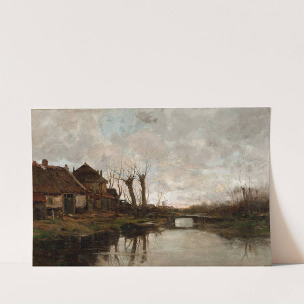 Cloudy Day Along a Dutch Canal by Charles Paul Gruppe