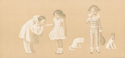 Clown kissing girls hand (1905)