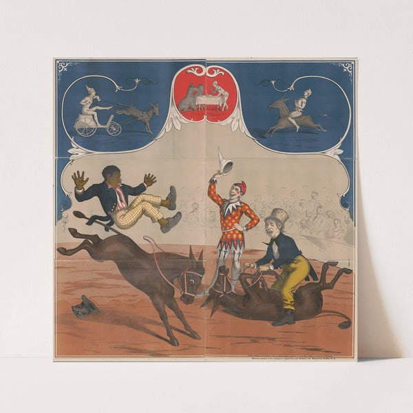 Clowns with Mules (1870) by Warren, Johnson & Co.