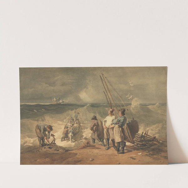 Coast of Sussex, Pushing Off a Boat to a Vessel in Distress by Joshua Cristall