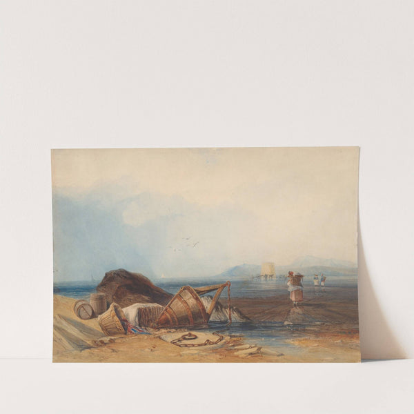 Coast Scene at Low Tide with Fishers by Copley Fielding