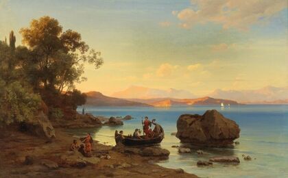 Coastal Landscape with Amazons