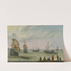 Coastal Landscape With Dutch Shipping In Choppy Seas by Abraham Willaerts