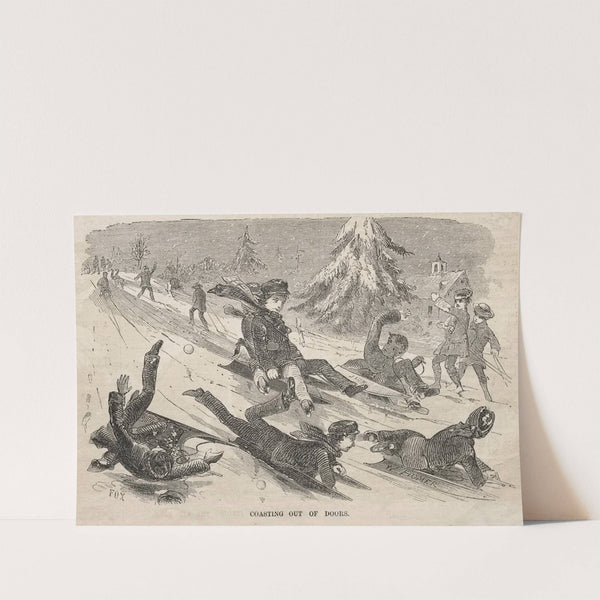 Coasting Out of Doors (1857) by Winslow Homer