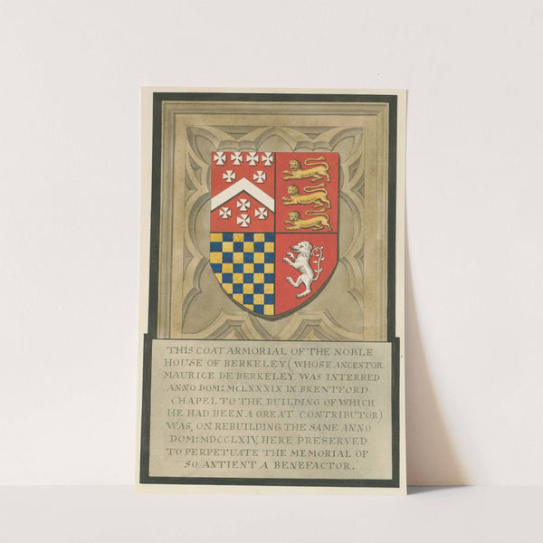 Coat Armoril of the Noble House of Berkeley from Brentford Church by Daniel Lysons