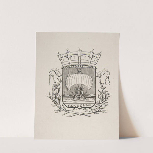 Coat-of-Arms Symbolic of the City of Paris with the motto; It Rocks But Does Not Sink (1854) by Charles Meryon