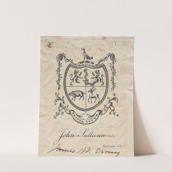 Coat of Arms with John Sullivan inscribed below by Joseph Callender