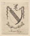 Coat of Arms with Thomas Cary inscribed below