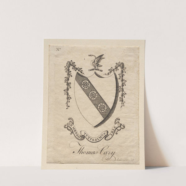 Coat of Arms with Thomas Cary inscribed below by Joseph Callender