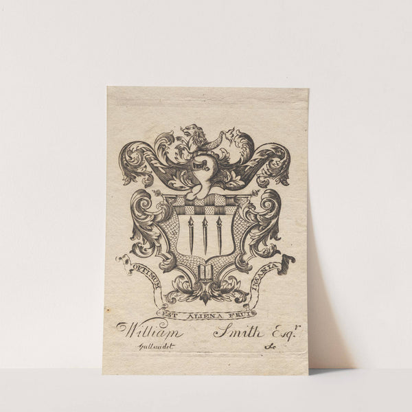 Coat of Arms with William Smith, Esq. inscribed below by Joseph Callender
