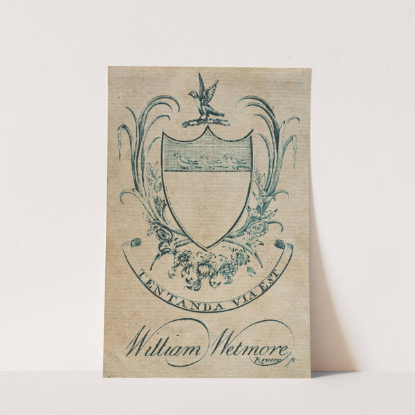 Coat of Arms with William Wetmore inscribed below by Paul Revere II