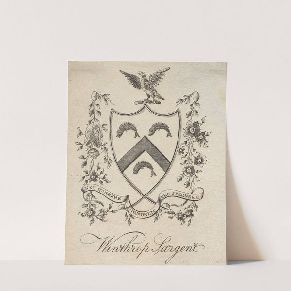 Coat of Arms with Winthrop Sargent inscribed below by Joseph Callender