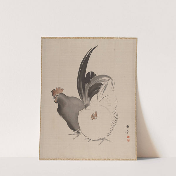Cock and Hen (1887–92) by Kawabata Gyokushō