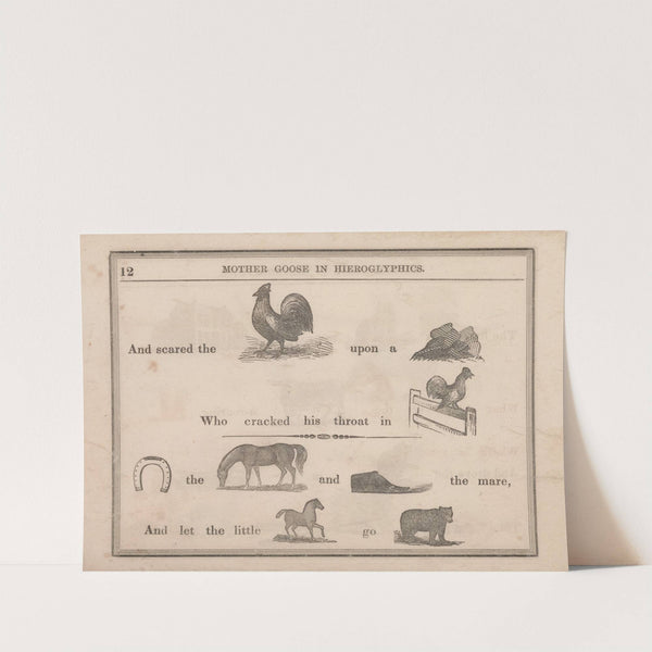 Cock, Rock, Crowing, Shoe, Horse, Shoe, Colt, Bear (1855) by Sherman & Co.