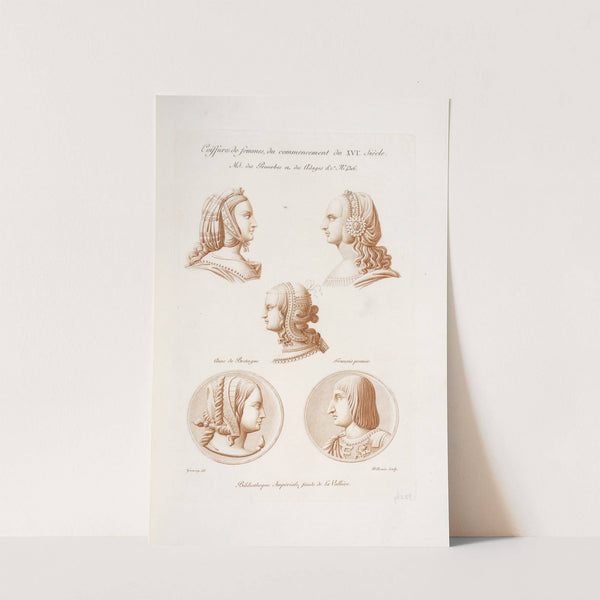 Coiffures de femmes, du commencement du XVIe. siècle. (1839) by Nicolas Xavier Willemin