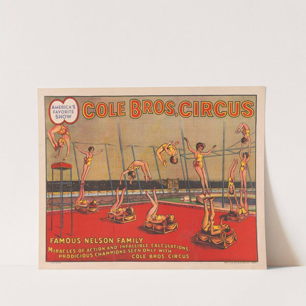 Cole Bros. Circus. Nelson Family by Erie Litho Co.