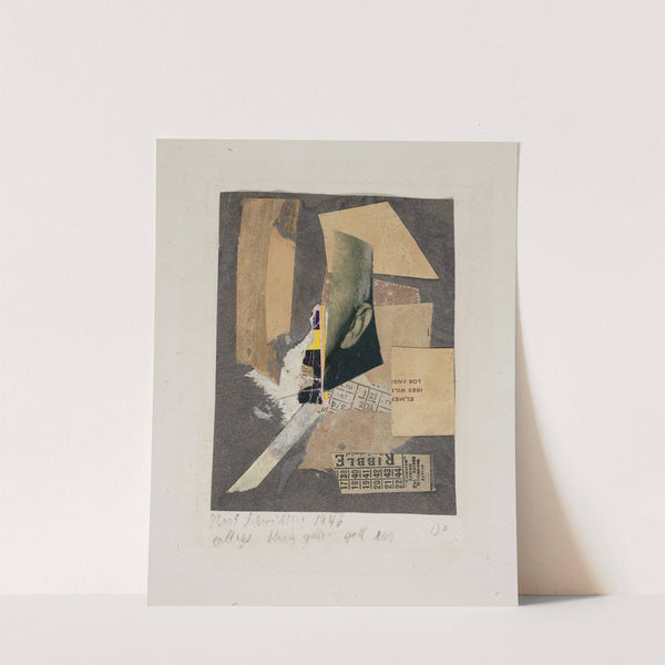 Collage Black Yellow and Ear by Kurt Schwitters