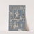 Collage of cut out prints pasted on blue paper Pl 03 by Anonymous