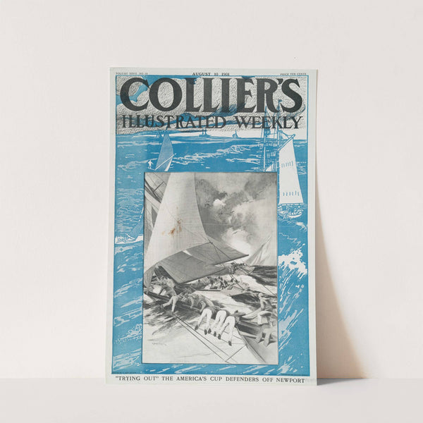 Collier's Illustrated Weekly, 'Trying Out' The America's Cup Defenders Off Newport by Edward Penfield