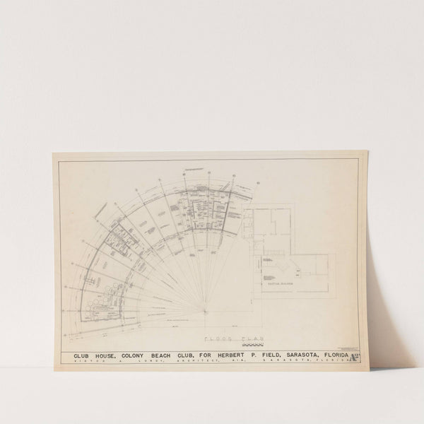 Colony Beach Club, Longboat Key, Sarasota, Florida, Clubhouse, Floor plan by Victor Alfred Lundy
