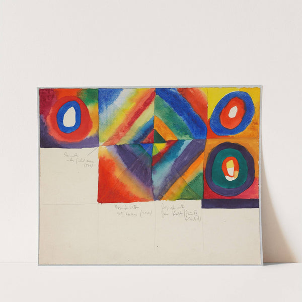 Color studies with information on painting technique by Wassily Kandinsky