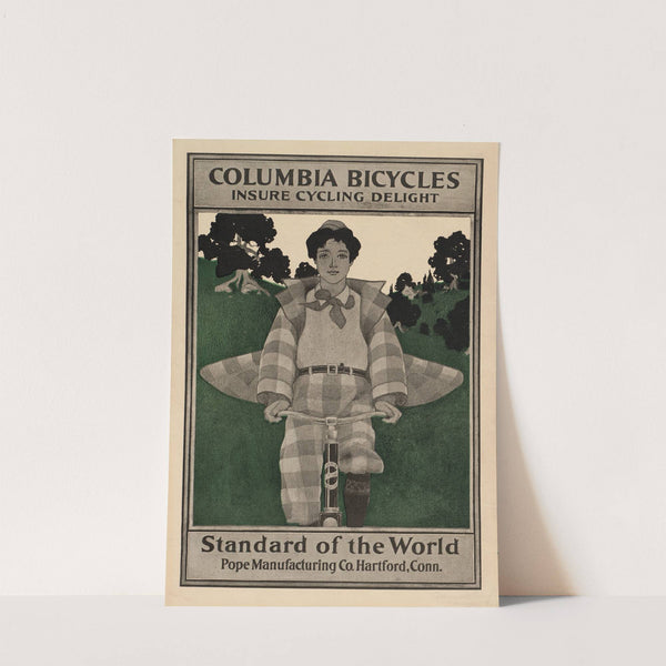 Columbia bicycles insure cycling delight (ca. 1890–1920) by Maxfield Parrish