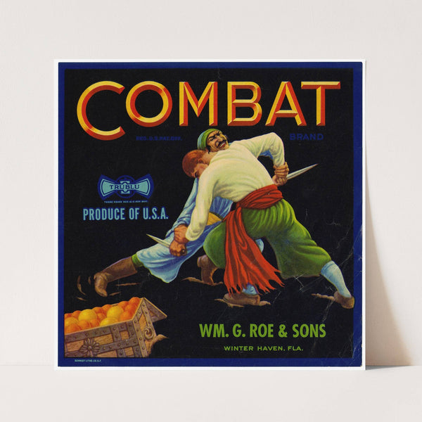 Combat Brand Citrus Label (1930-1950)