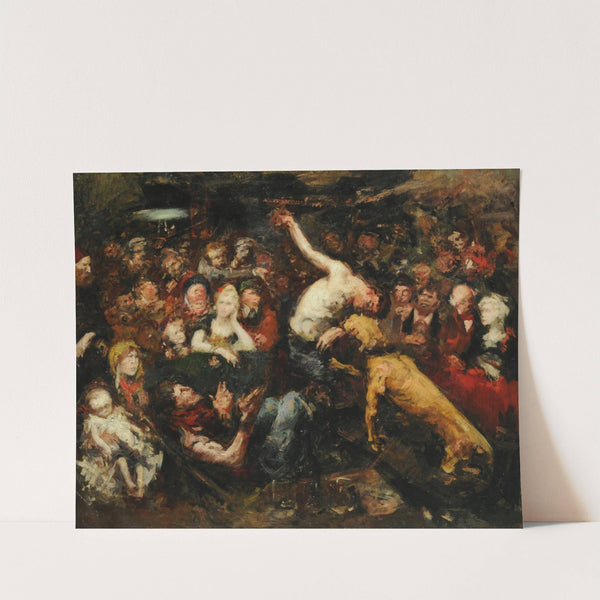 Combate entre un hombre y un moloso en el país valón by Félicien Rops