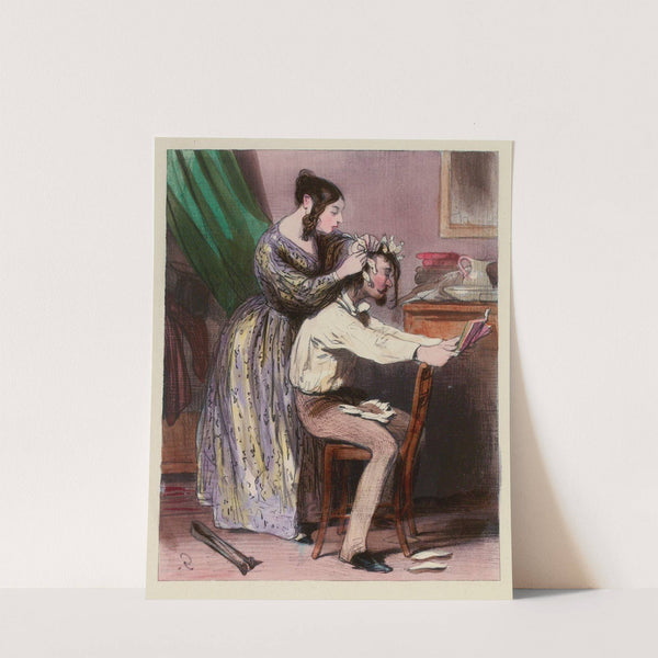 Combien m’en mets-tu donc de papillotes, Nini (1839-1841) by Paul Gavarni