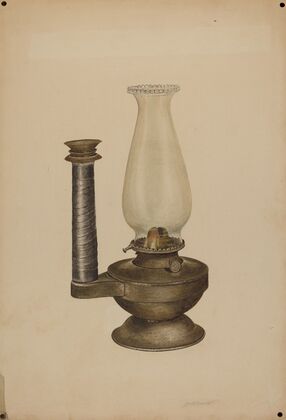Combination Lamp-Candle Holder