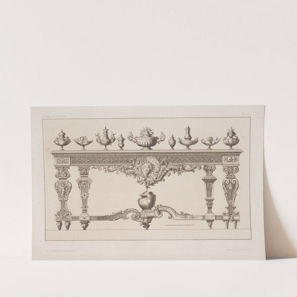 Combined designs for a table, and nine designs for urns. by André-Charles Boulle