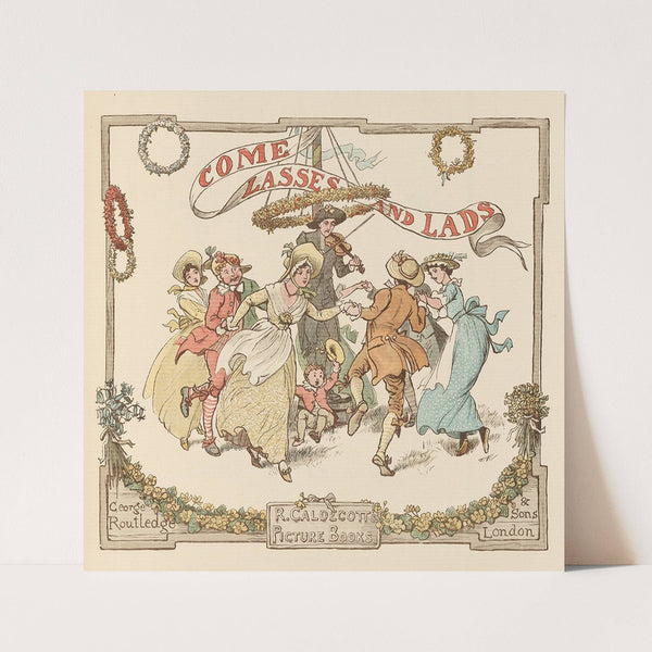 Come Lasses and Lads Pl.1 (1887) by Randolph Caldecott