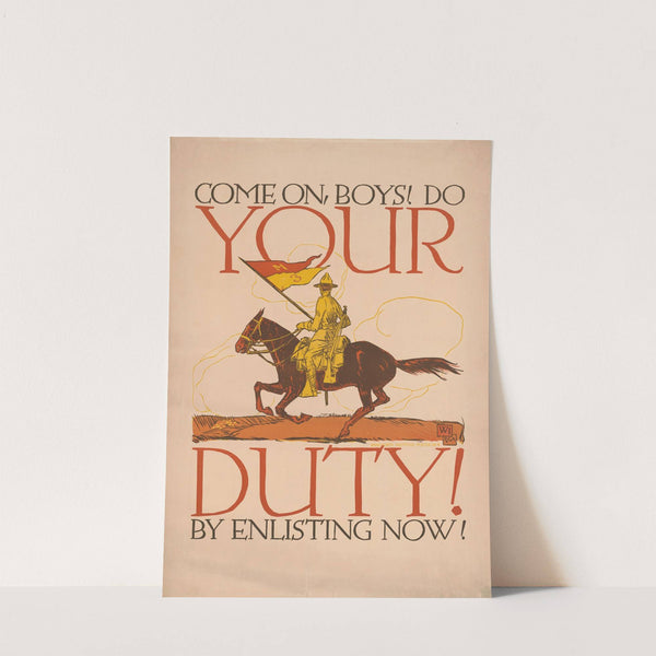 Come on, boys! Do your duty by enlisting now! by Vojtech Preissig